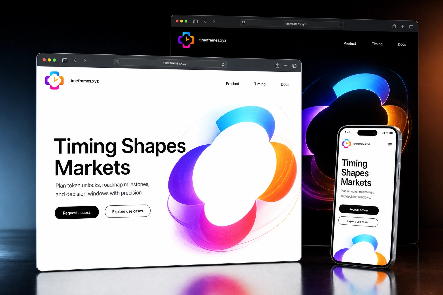 timeframes.xyz website concept preview