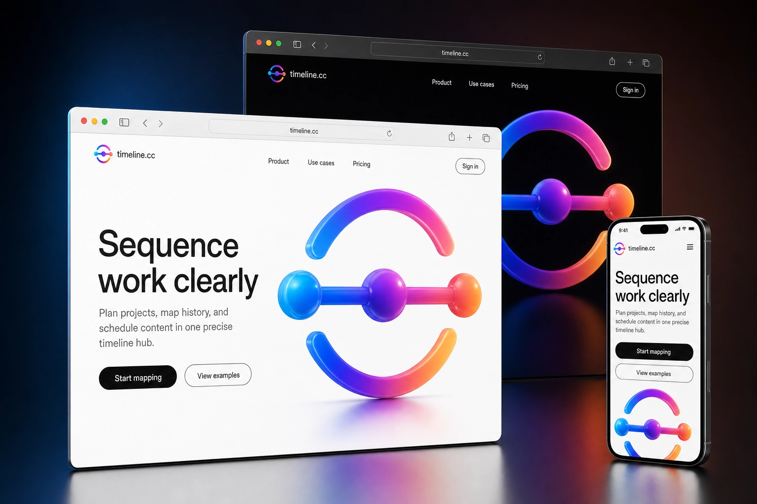 timeline.cc website concept preview