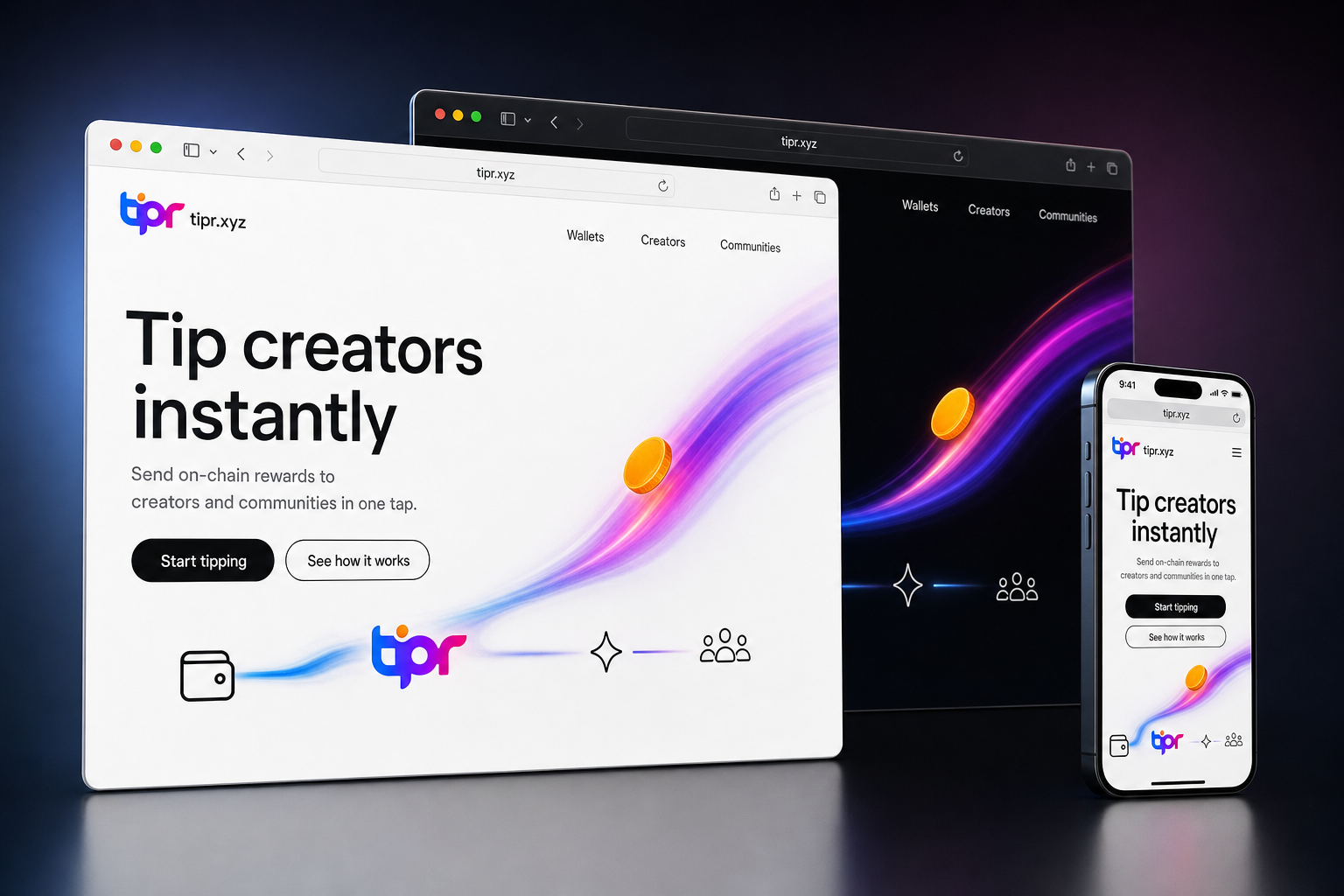 tipr.xyz website concept preview enlarged