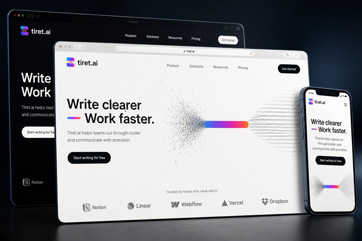 tiret.ai website concept preview