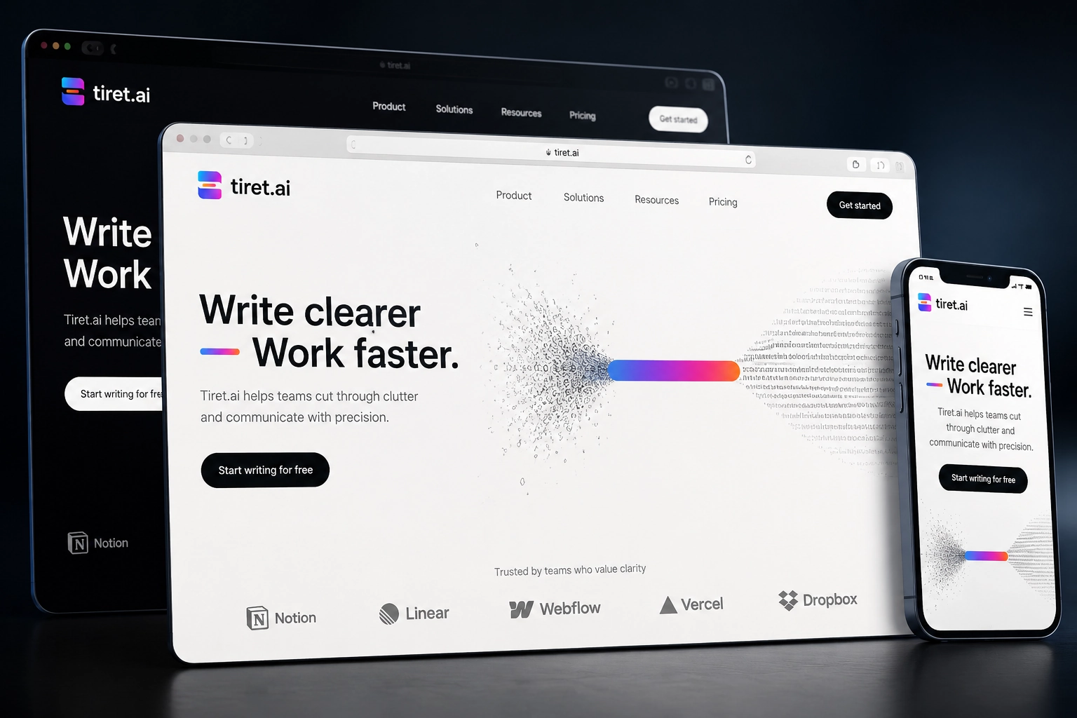 tiret.ai website concept preview