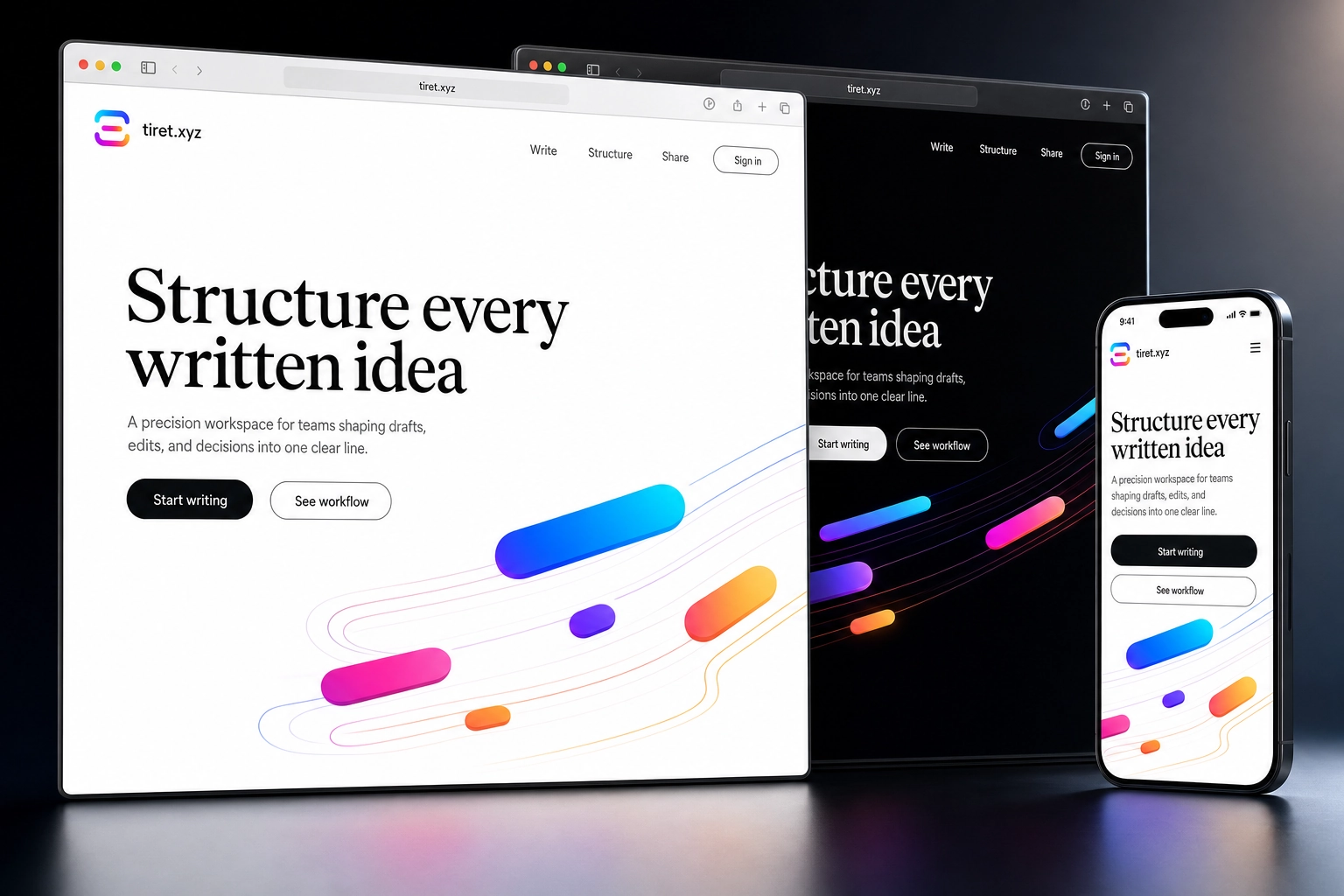 tiret.xyz website concept preview