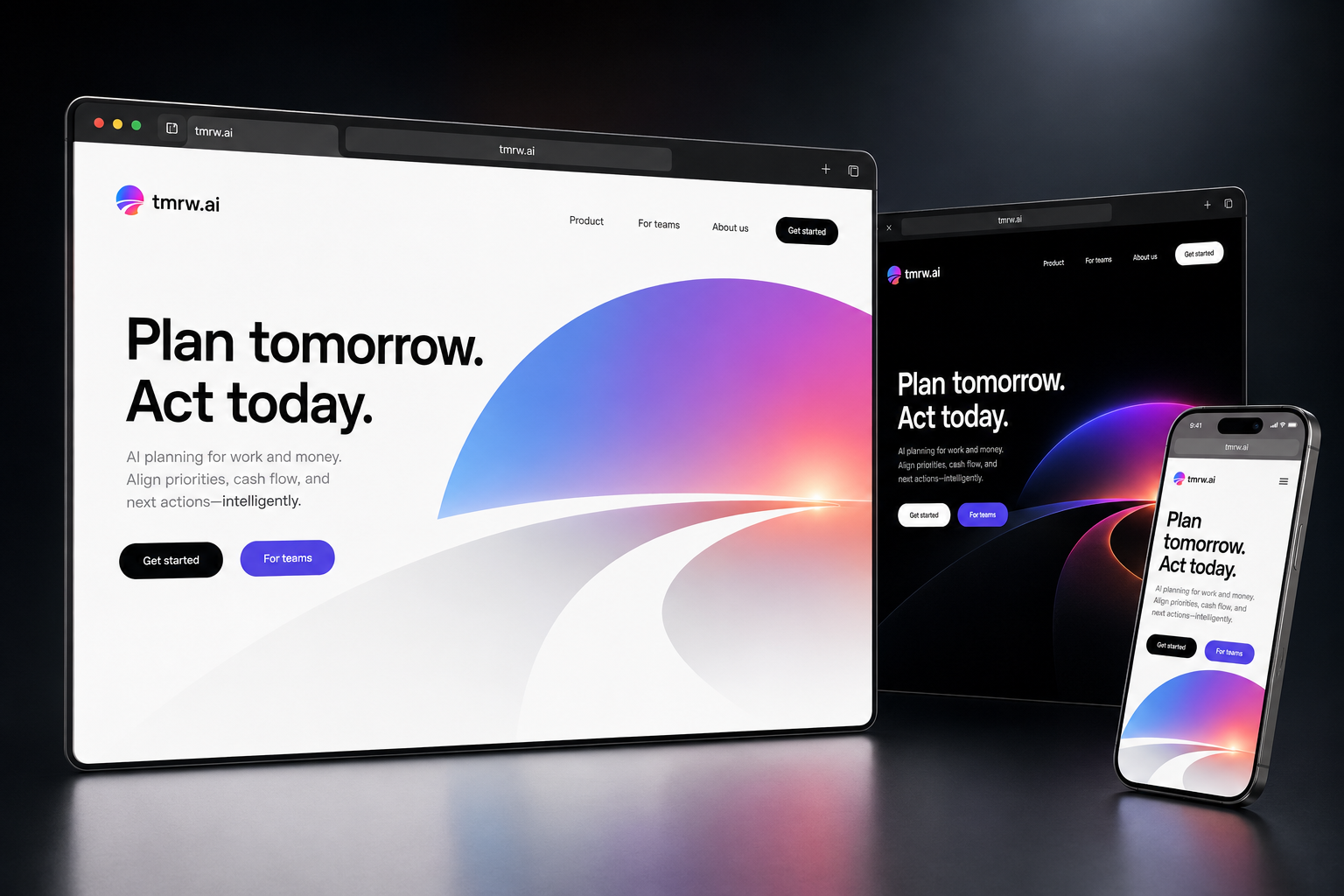 tmrw.ai website concept preview