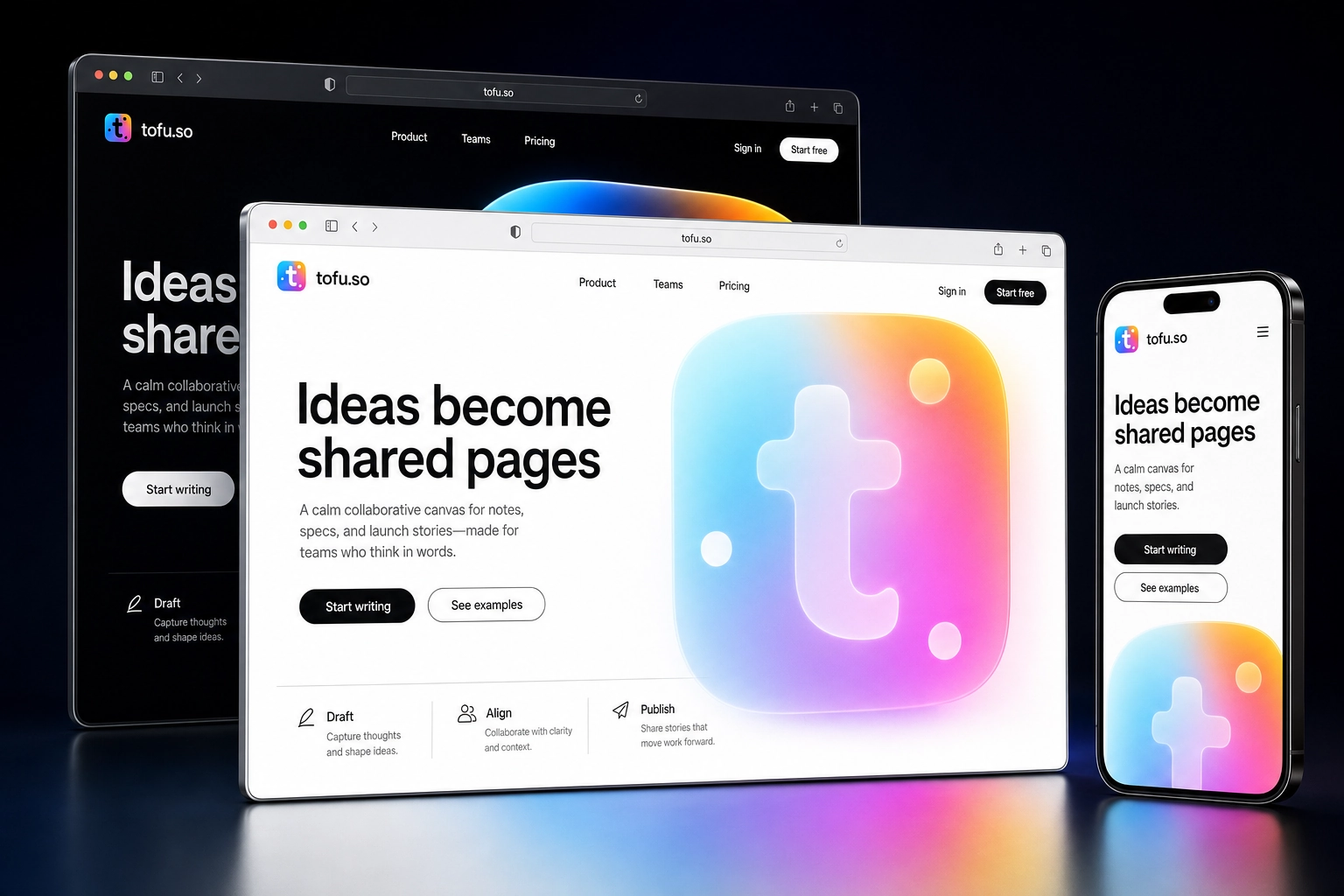tofu.so website concept preview