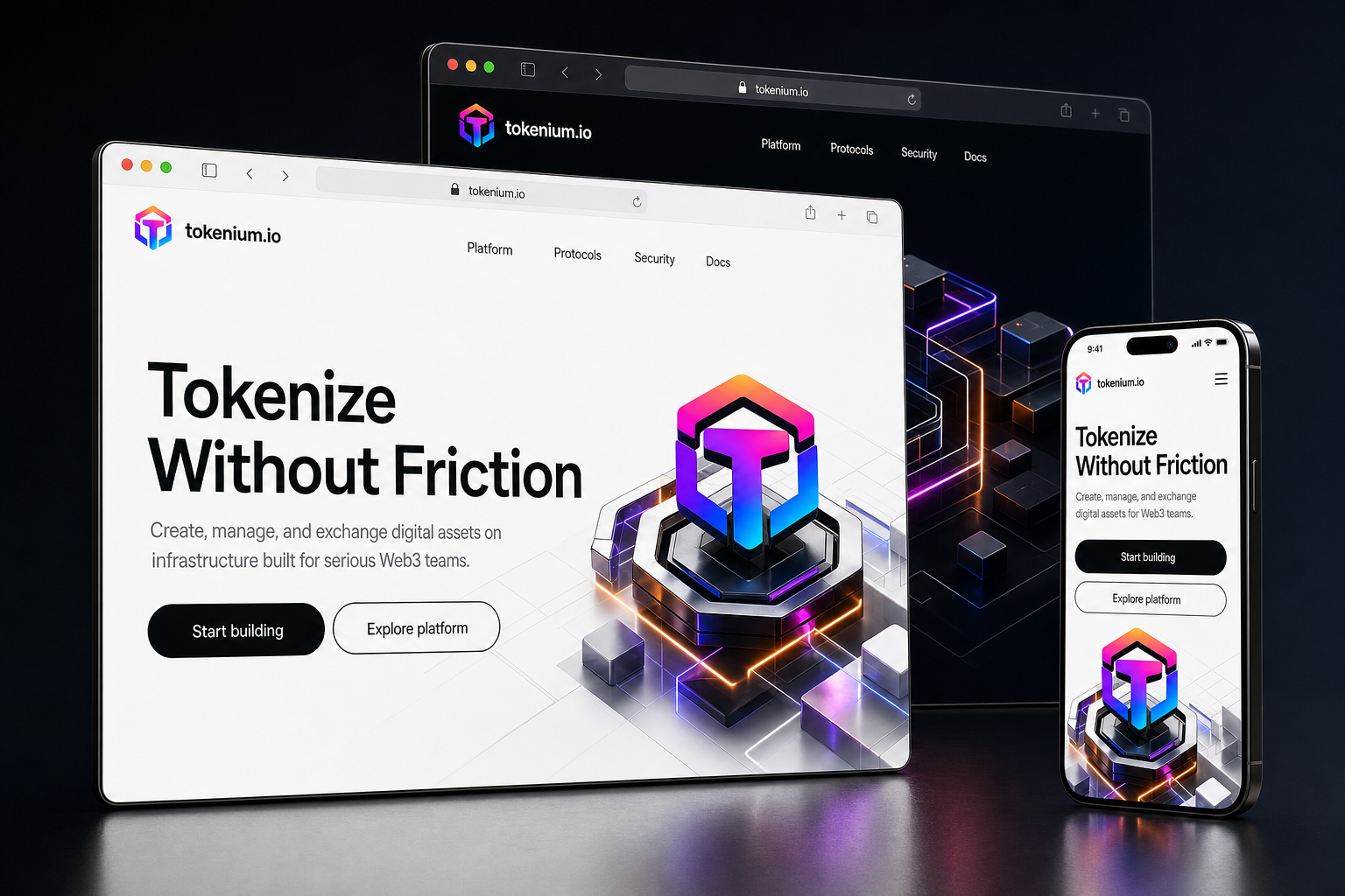 tokenium.io website concept preview enlarged