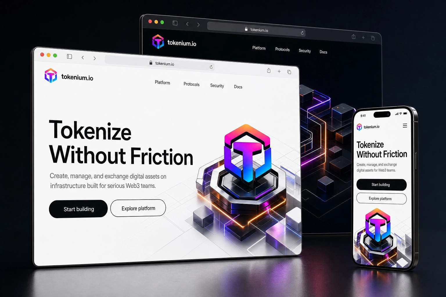 tokenium.io website concept preview