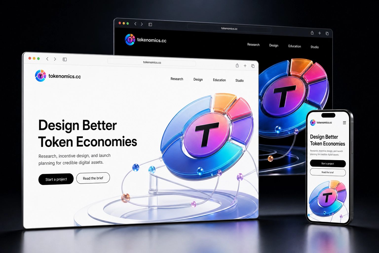 tokenomics.cc website concept preview
