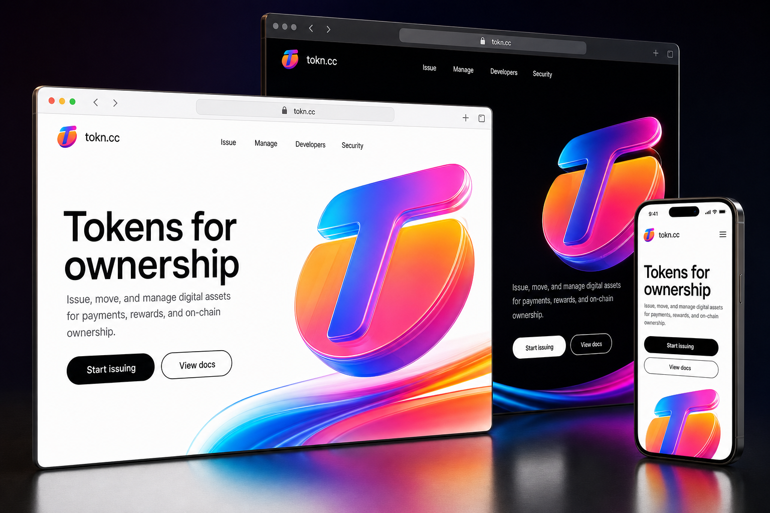 tokn.cc website concept preview
