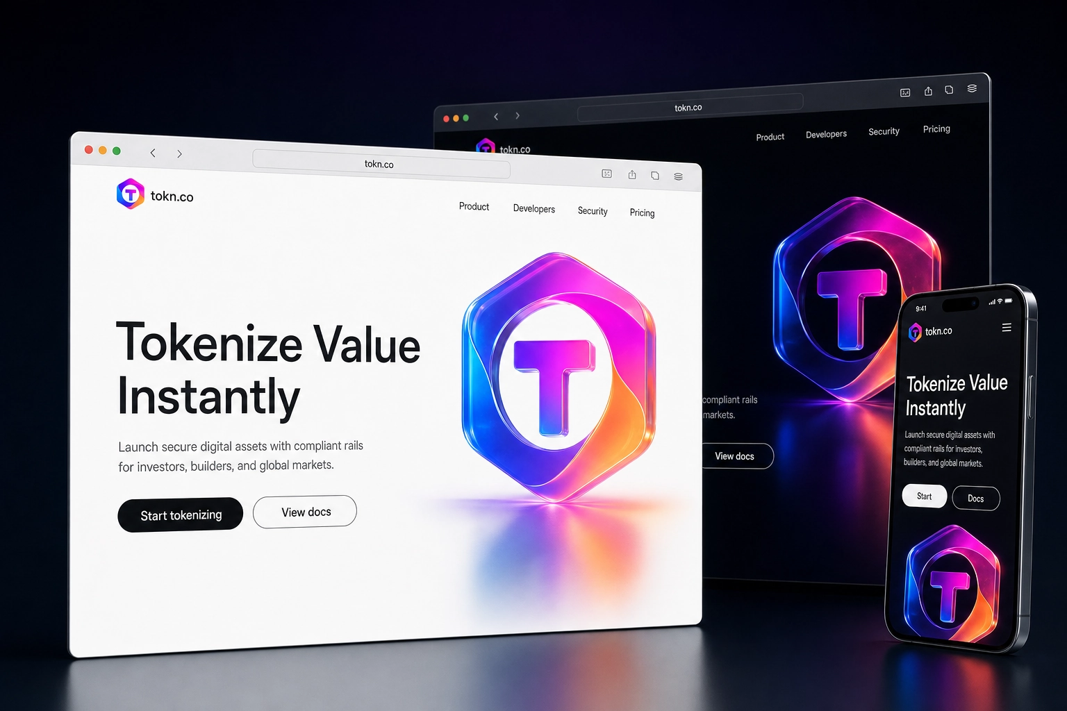 tokn.co website concept preview
