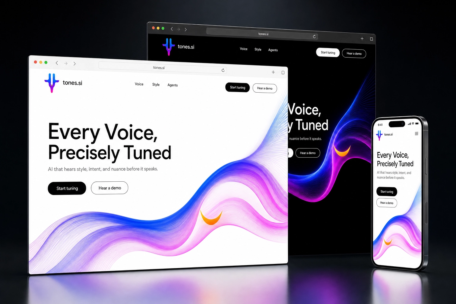 tones.si website concept preview