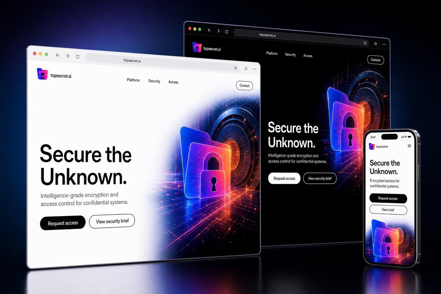topsecret.si website concept preview