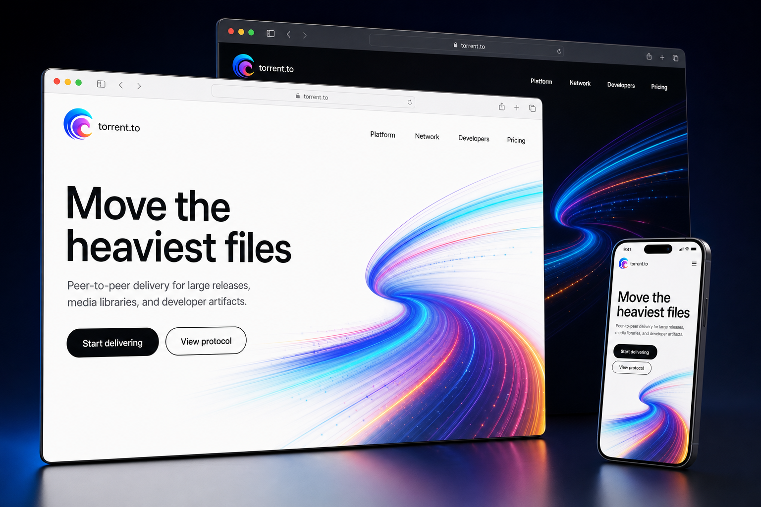 torrent.to website concept preview