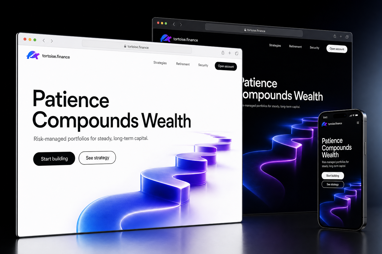 tortoise.finance website concept preview enlarged