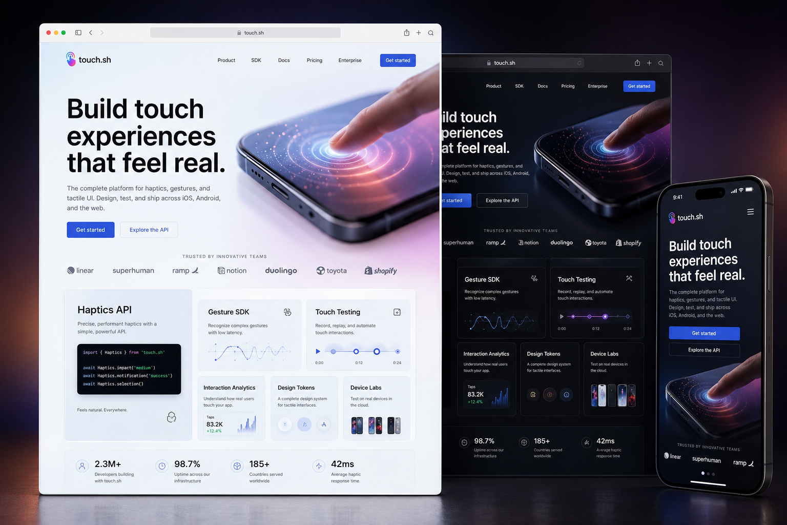touch.sh website concept preview