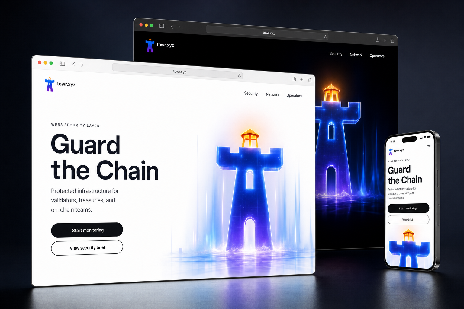 towr.xyz website concept preview enlarged