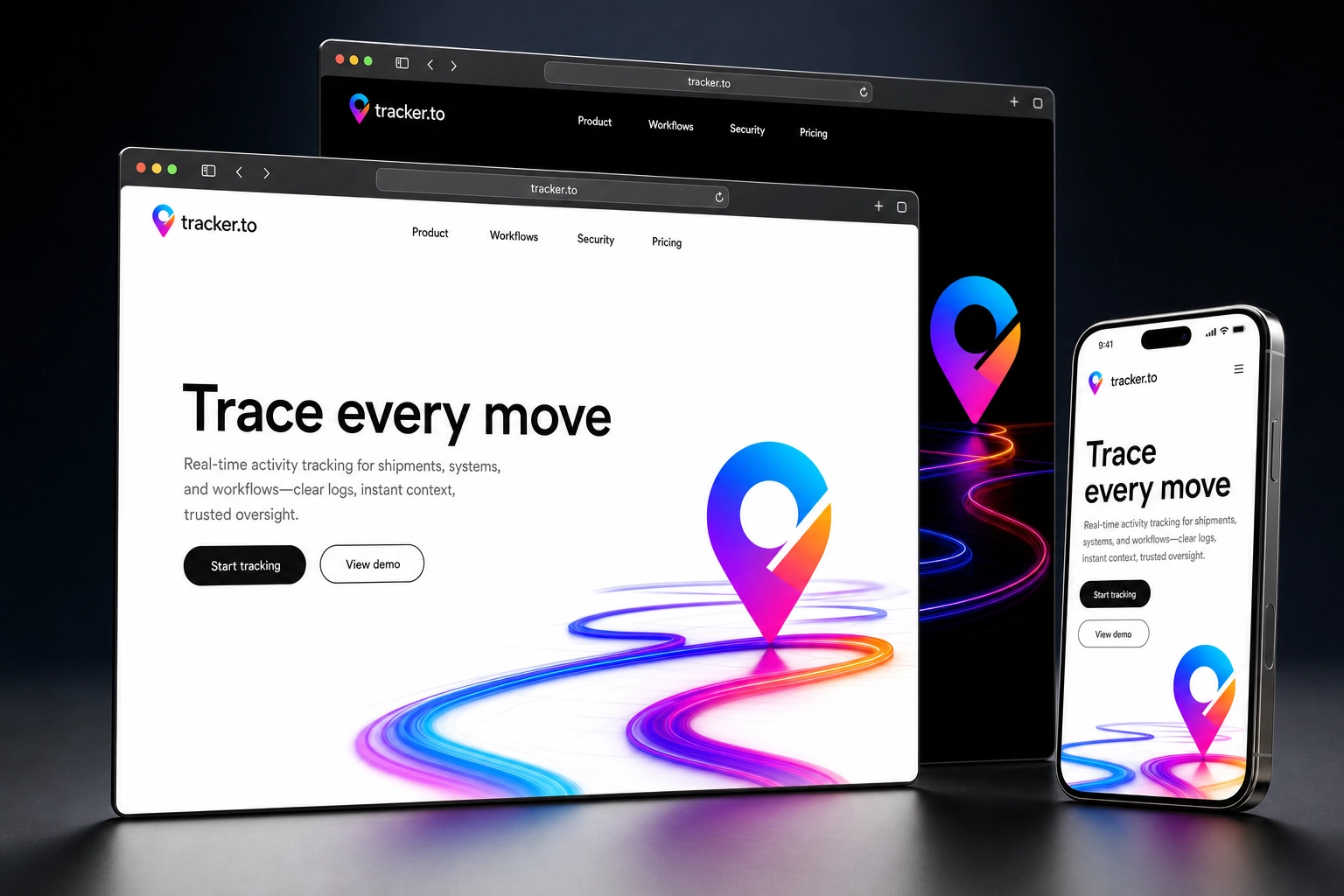 tracker.to website concept preview