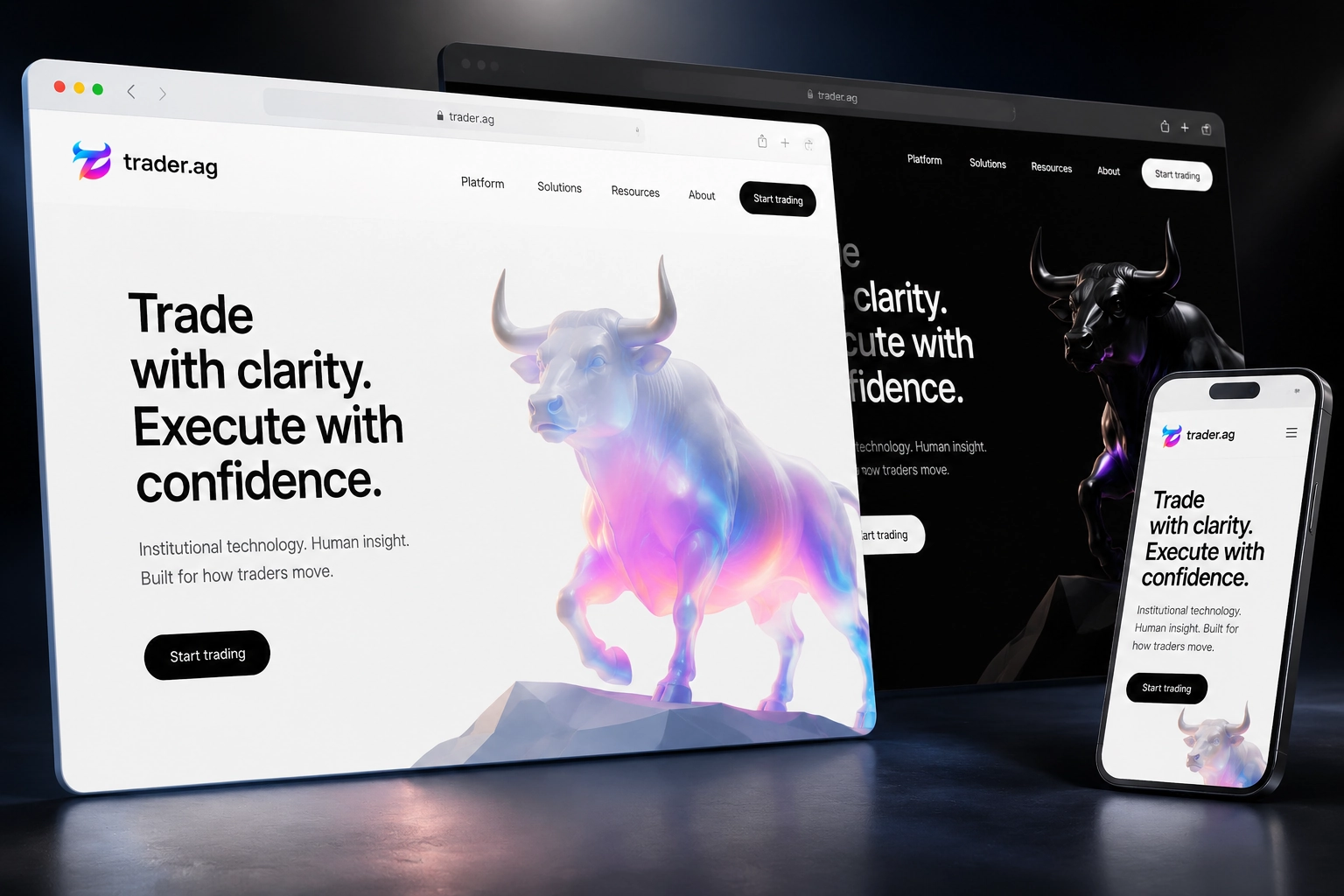 trader.ag website concept preview