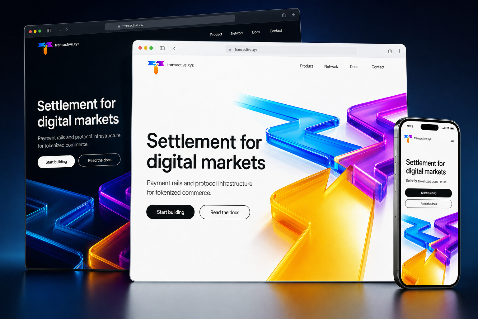 transactive.xyz website concept preview enlarged