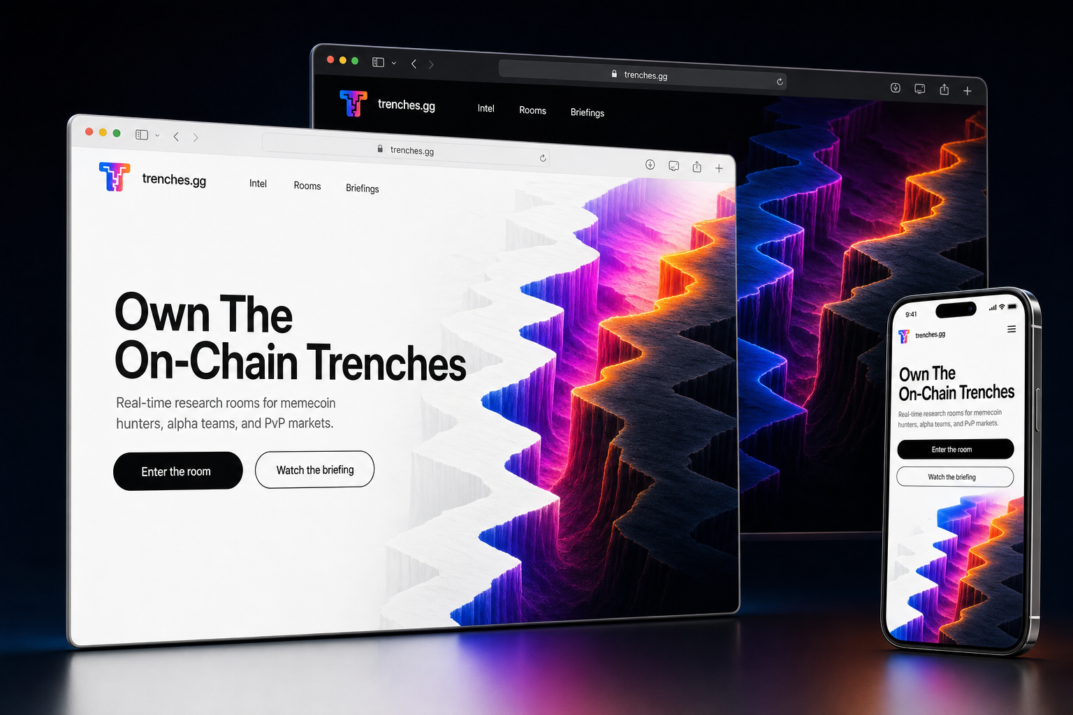 trenches.gg website concept preview enlarged
