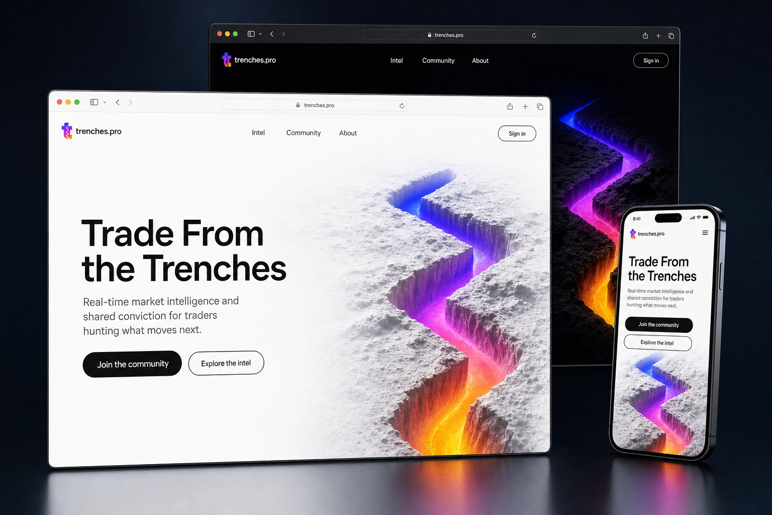trenches.pro website concept preview