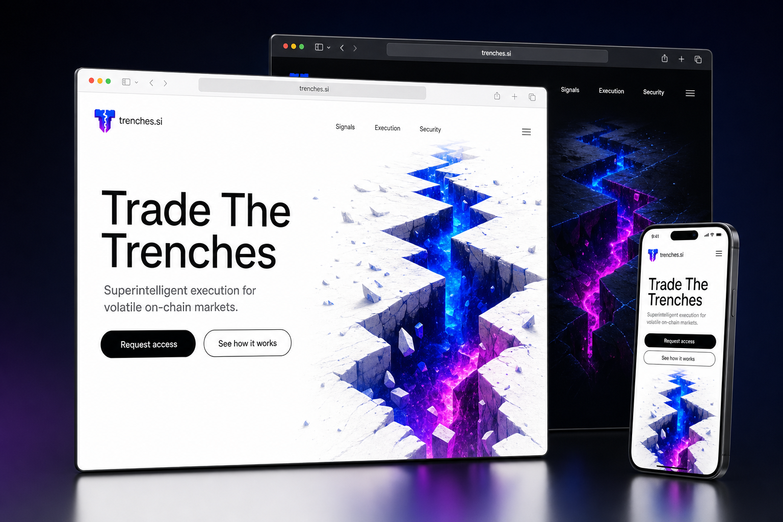 trenches.si website concept preview