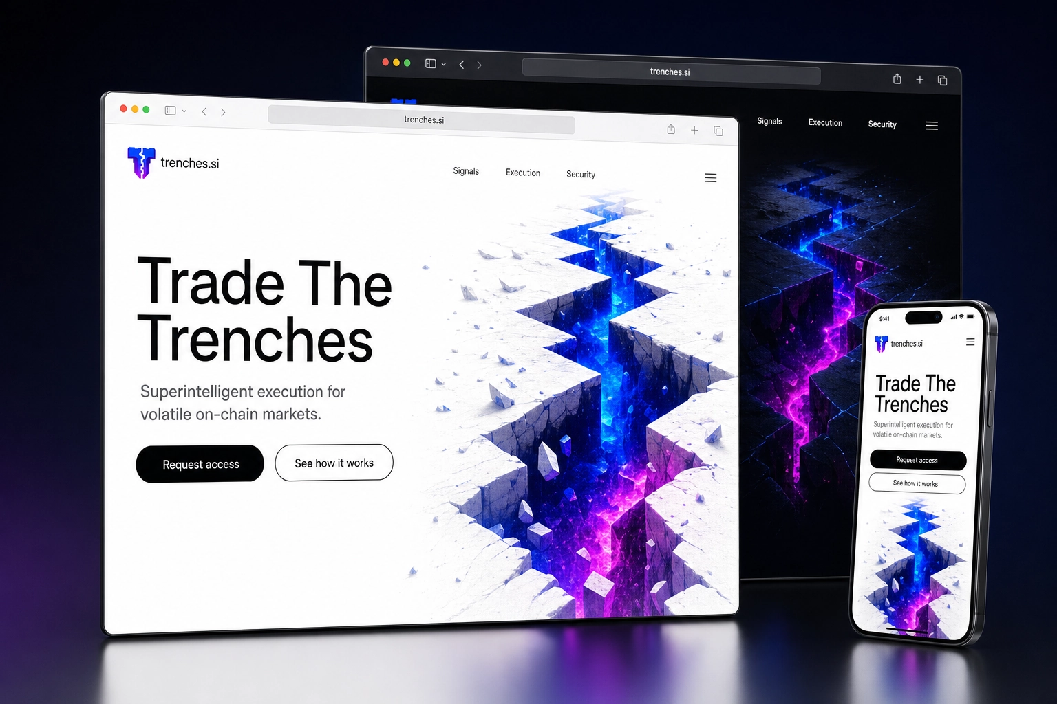 trenches.si website concept preview
