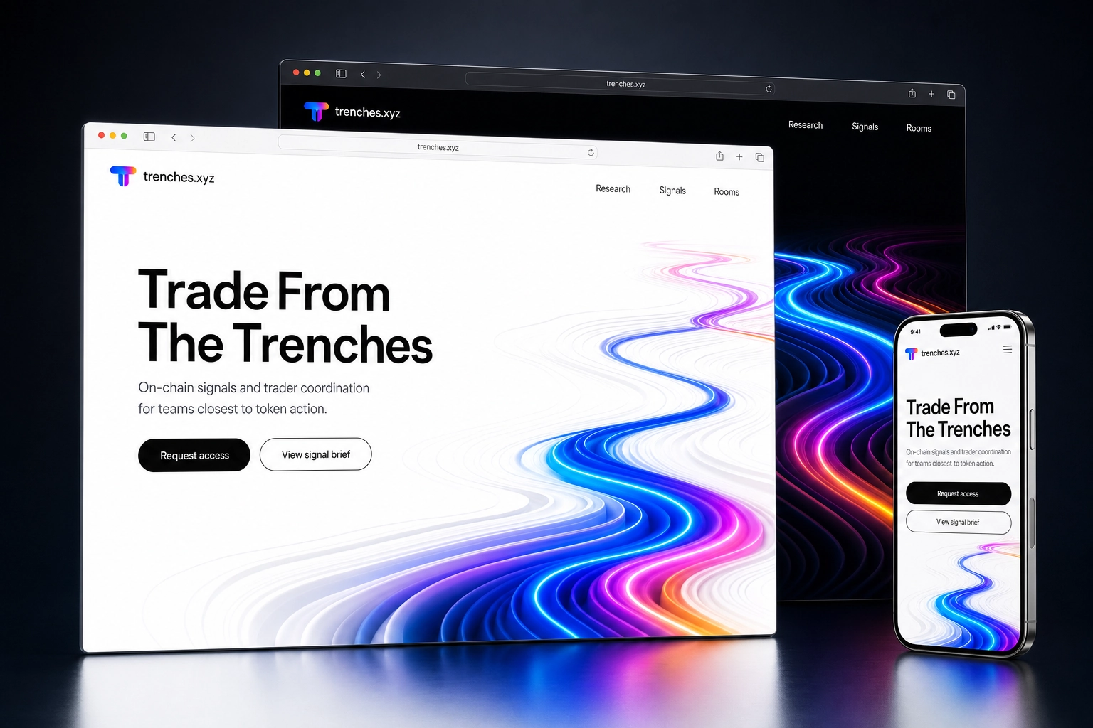trenches.xyz website concept preview