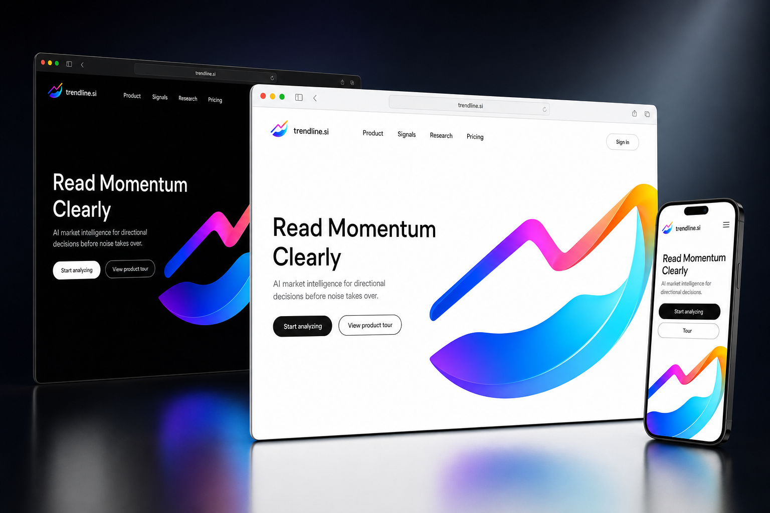 trendline.si website concept preview