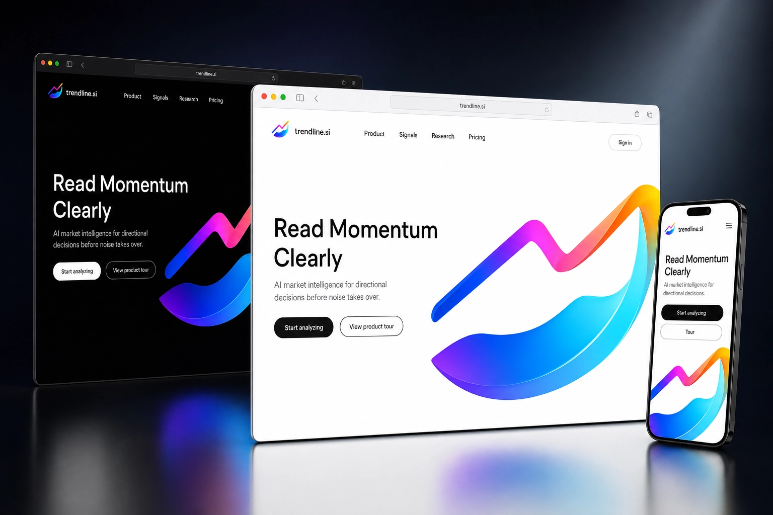 trendline.si website concept preview