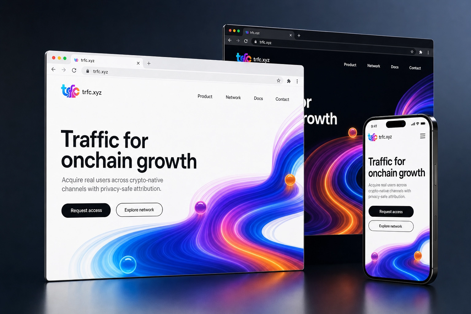 trfc.xyz website concept preview