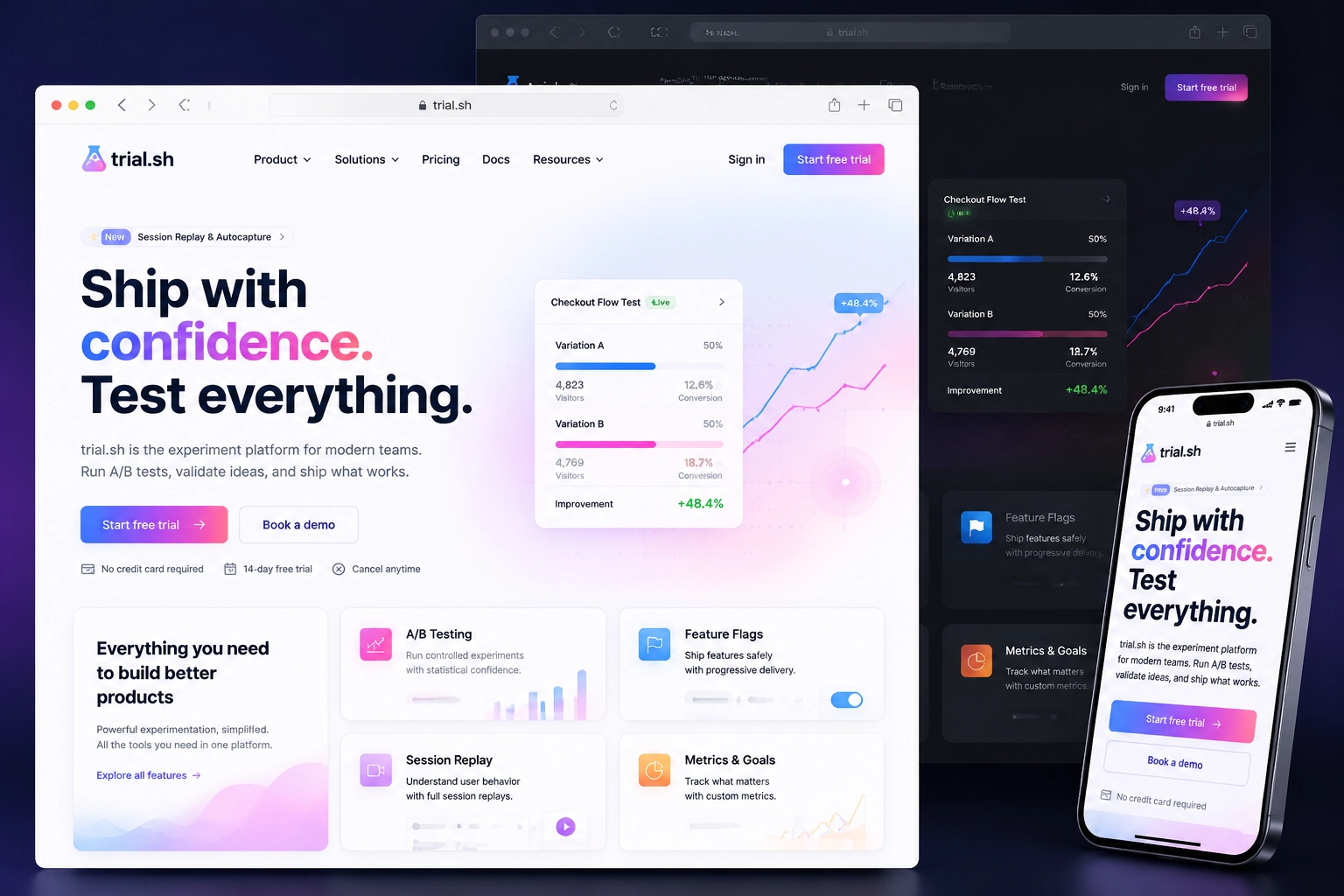 trial.sh website concept preview