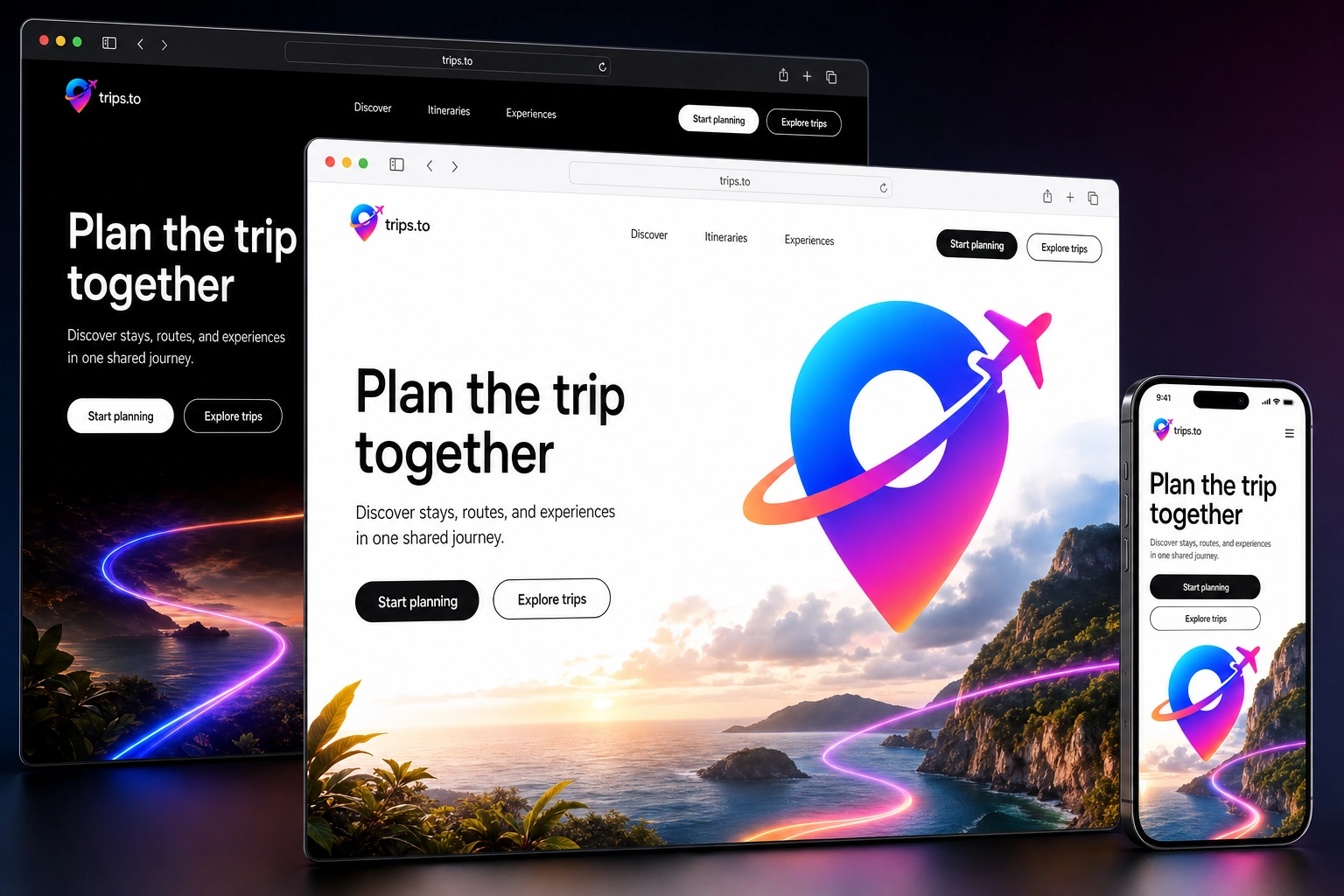 trips.to website concept preview