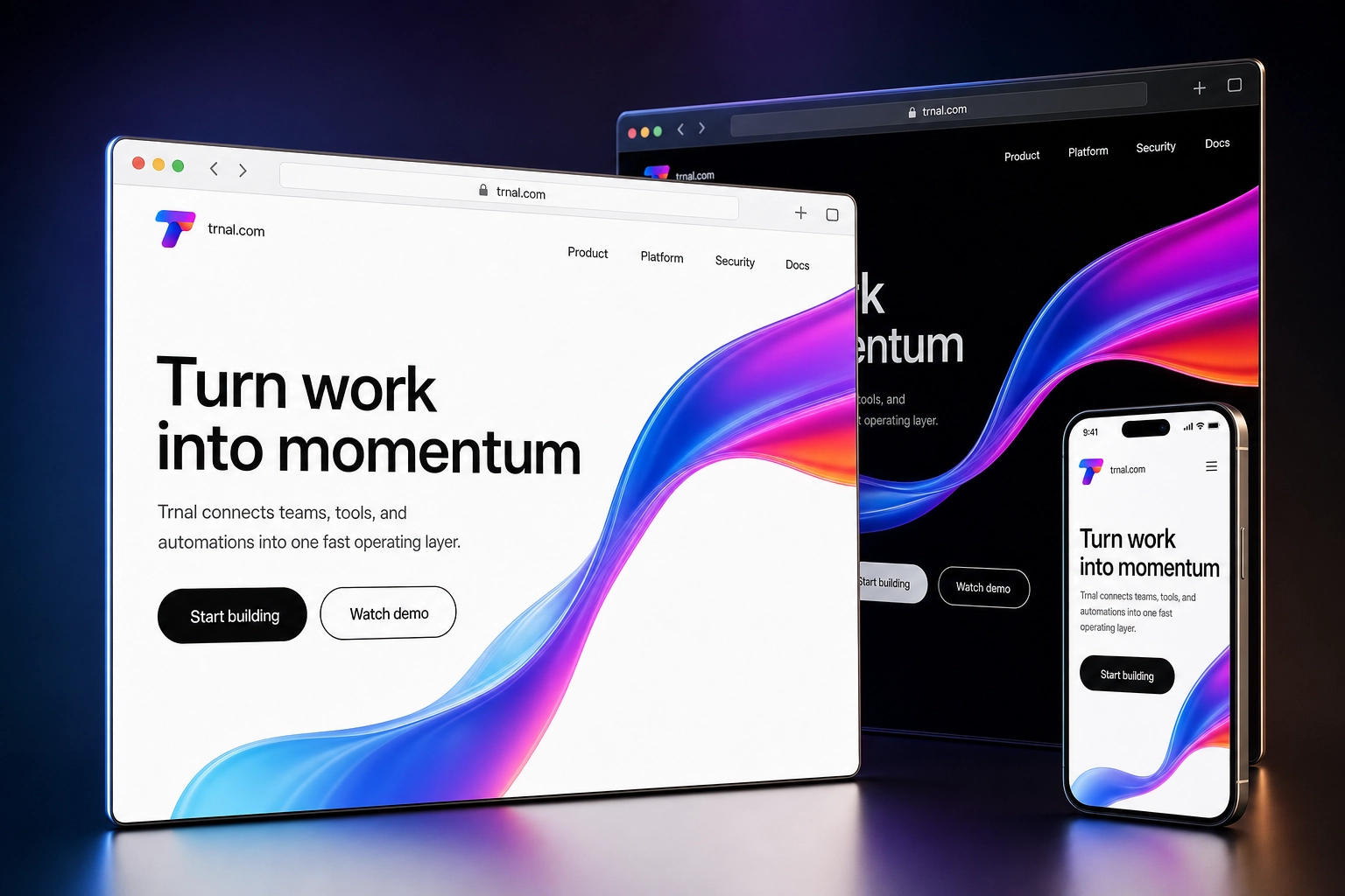 trnal.com website concept preview