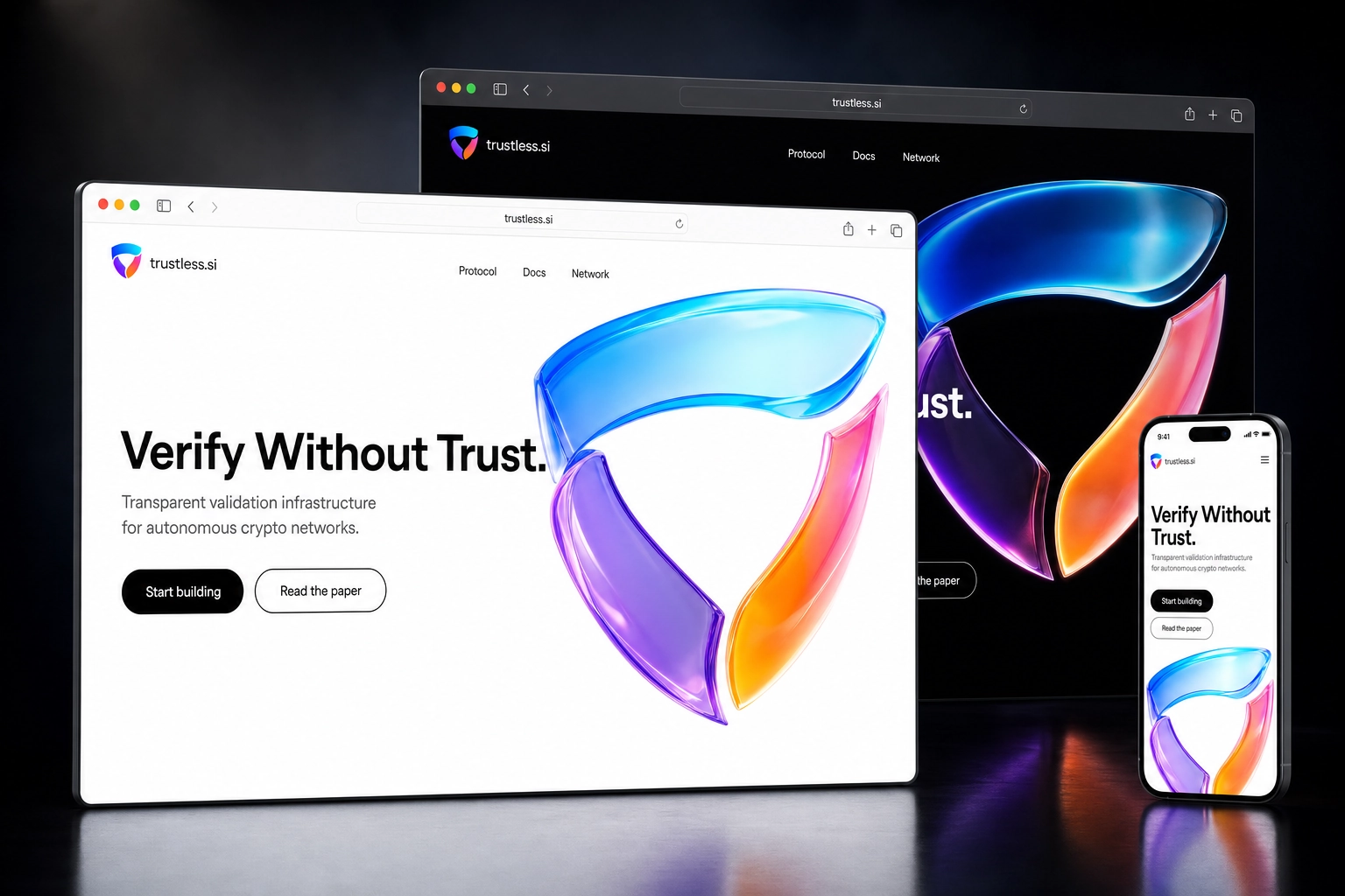trustless.si website concept preview
