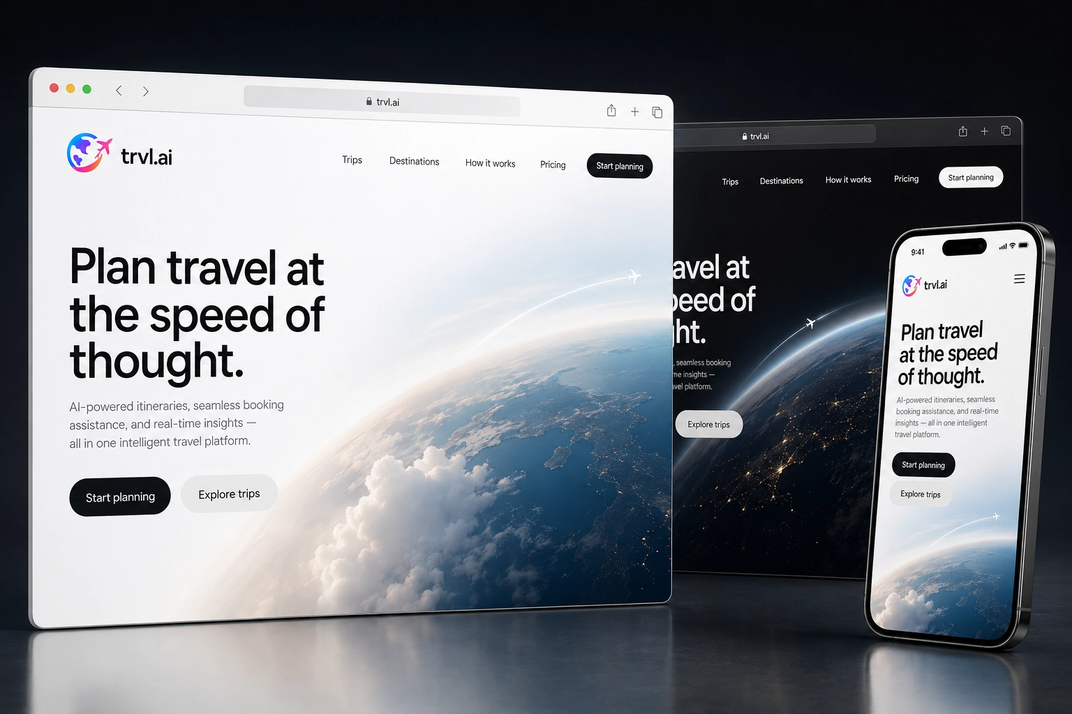 trvl.ai website concept preview