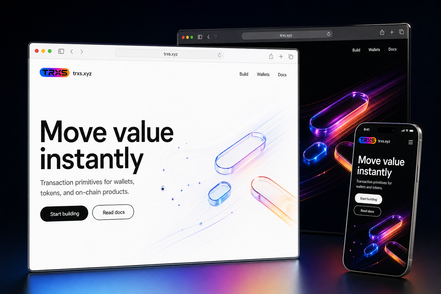 trxs.xyz website concept preview enlarged