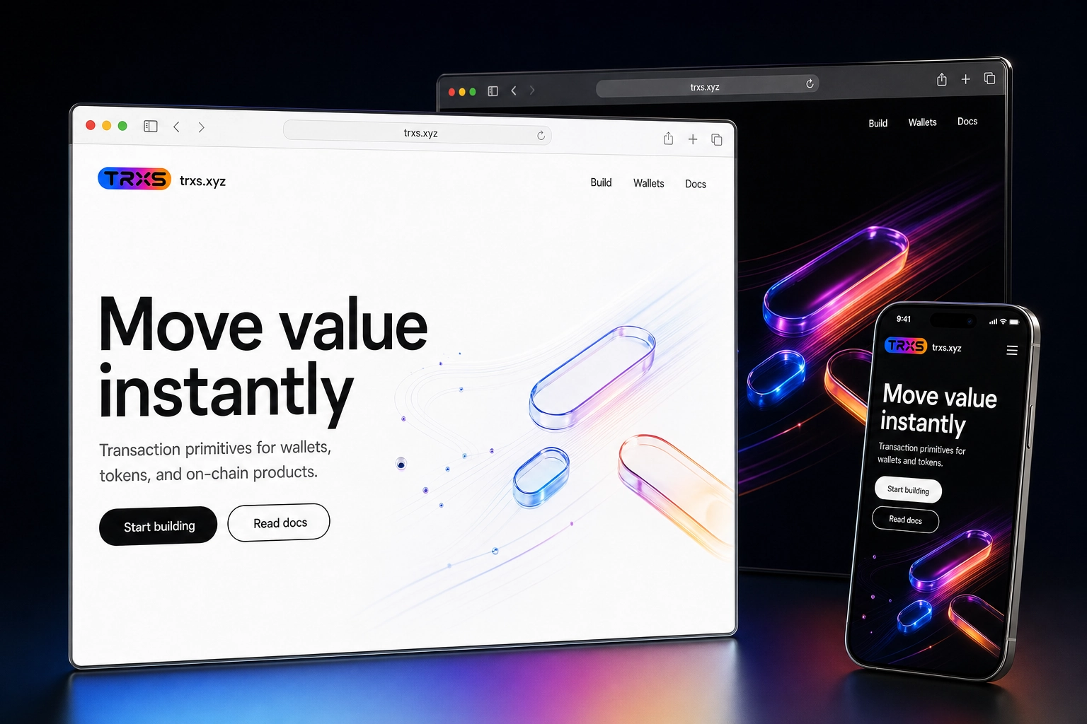 trxs.xyz website concept preview