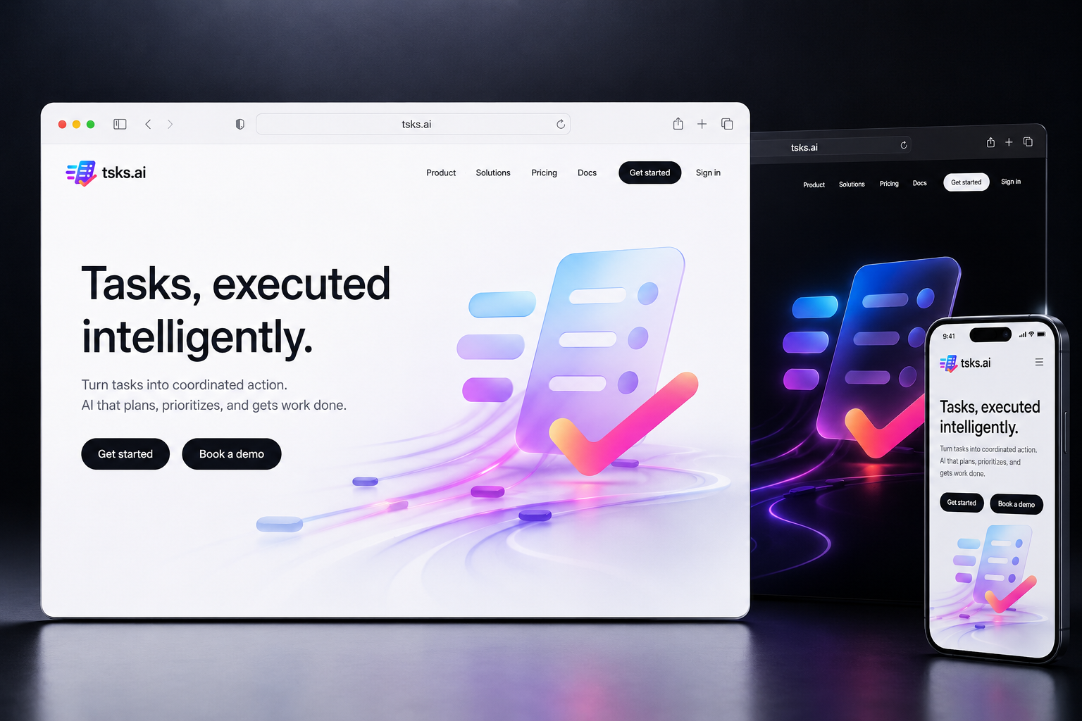 tsks.ai website concept preview