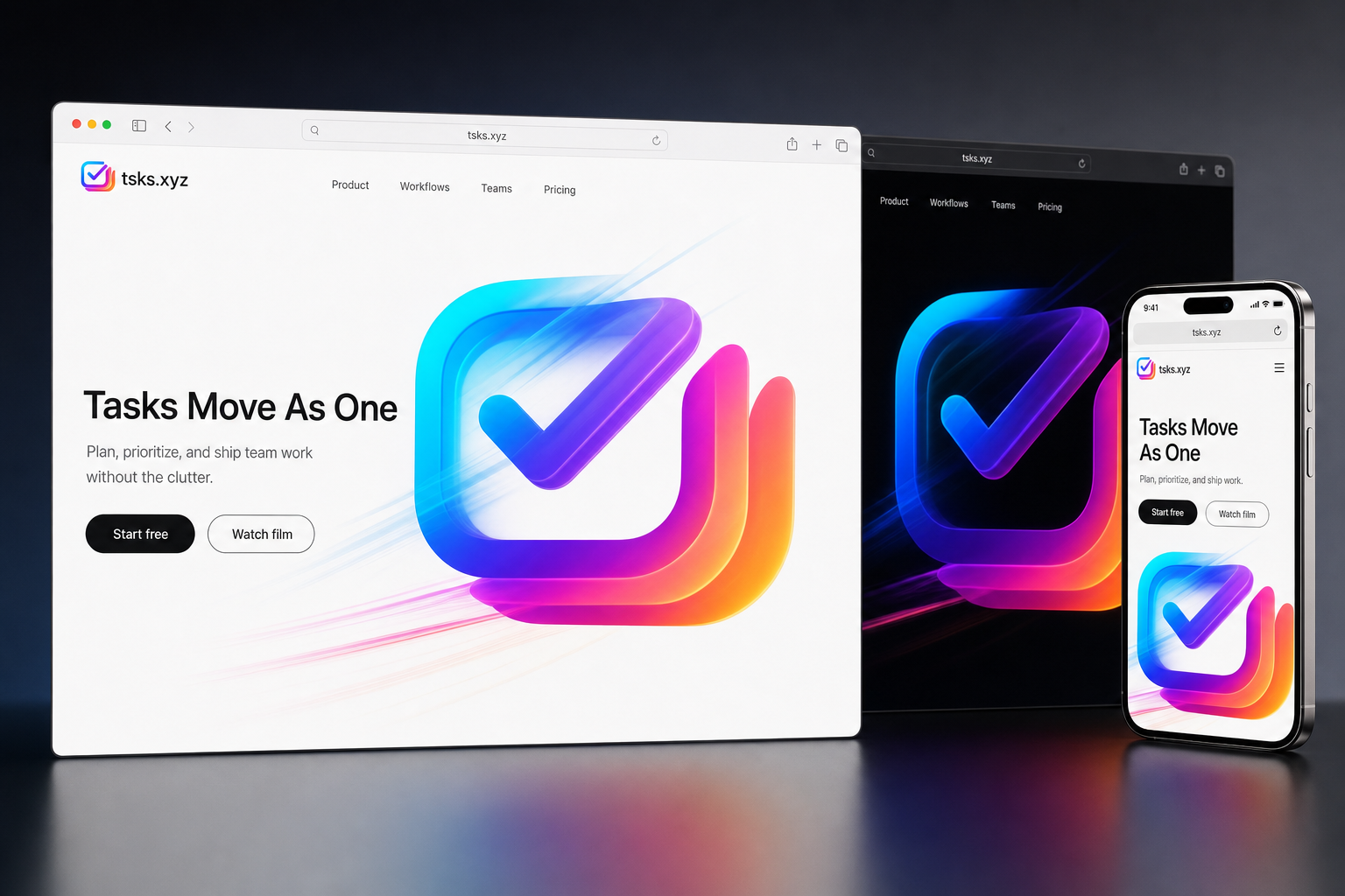 tsks.xyz website concept preview