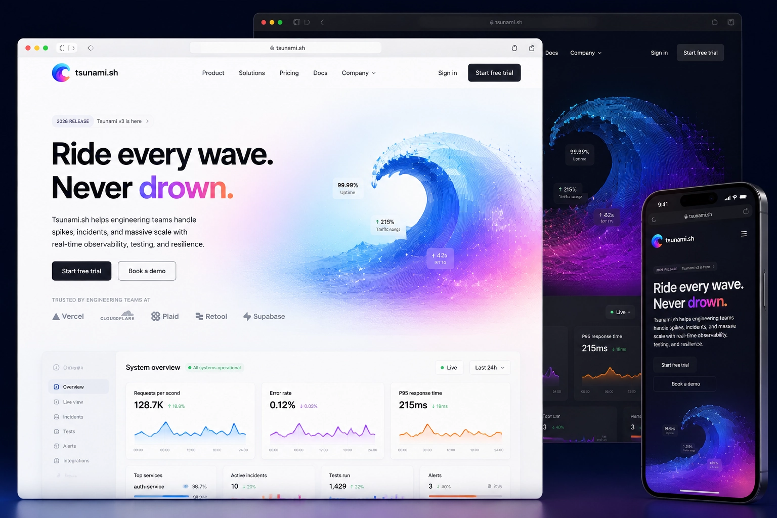 tsunami.sh website concept preview