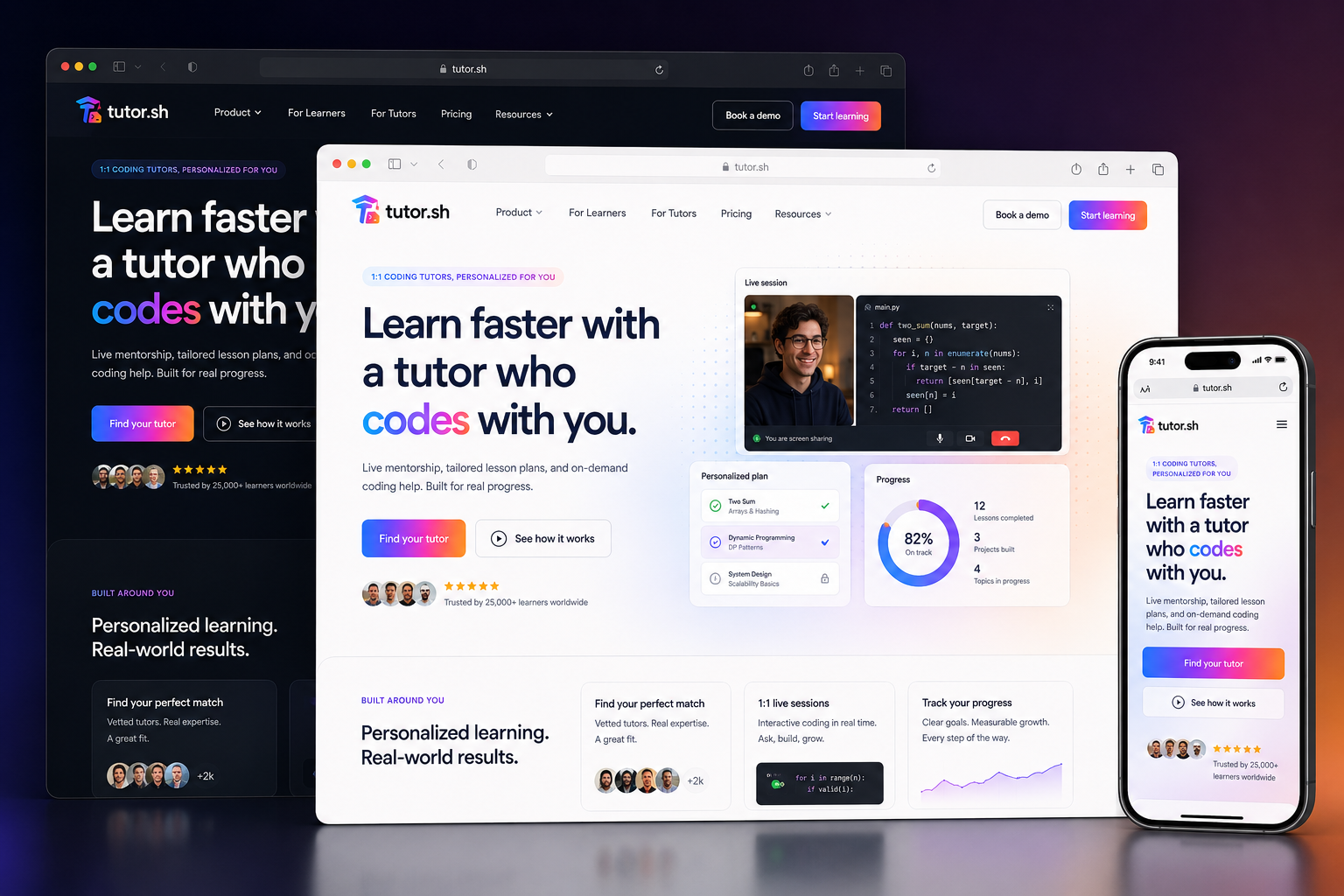 tutor.sh website concept preview