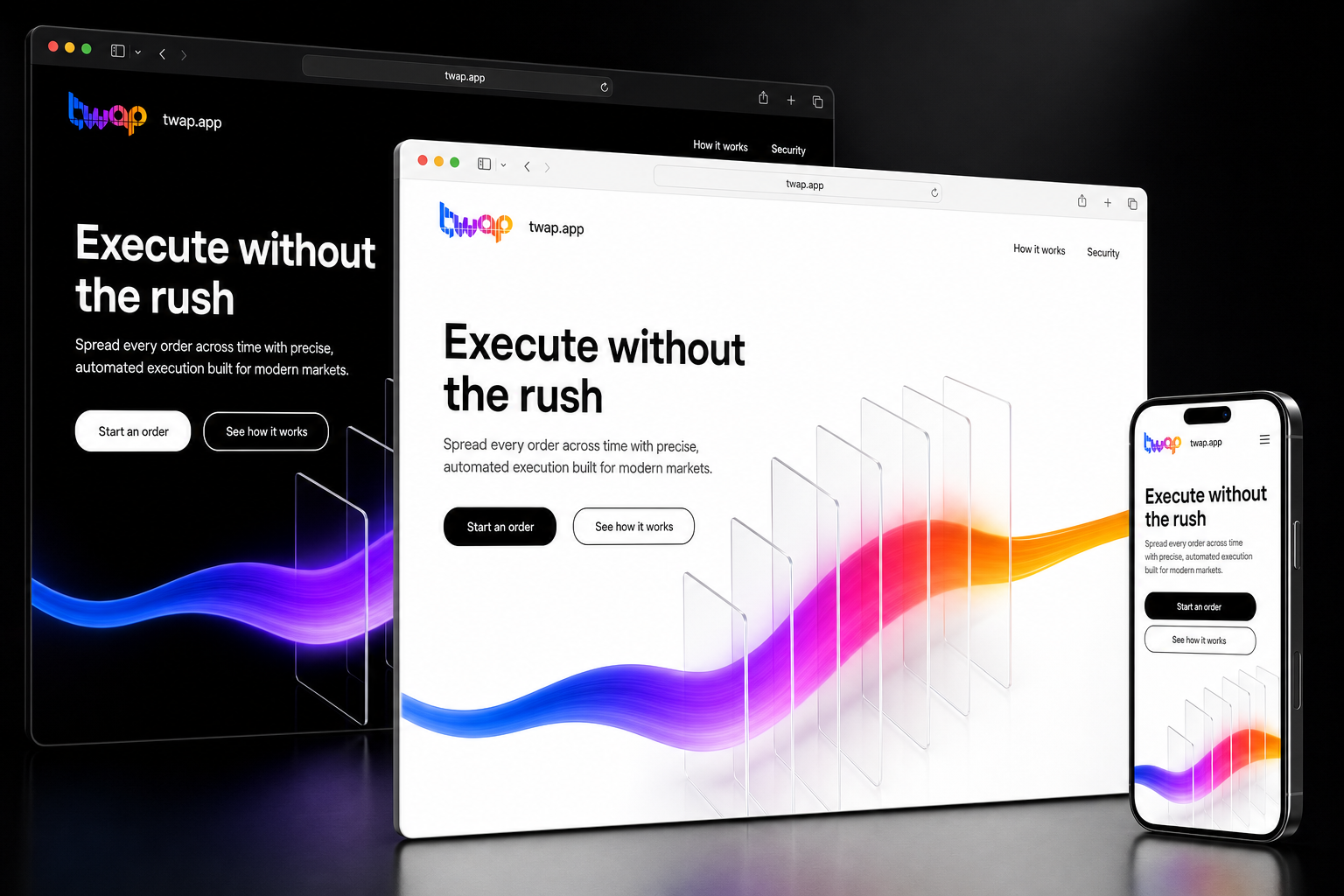 twap.app website concept preview enlarged