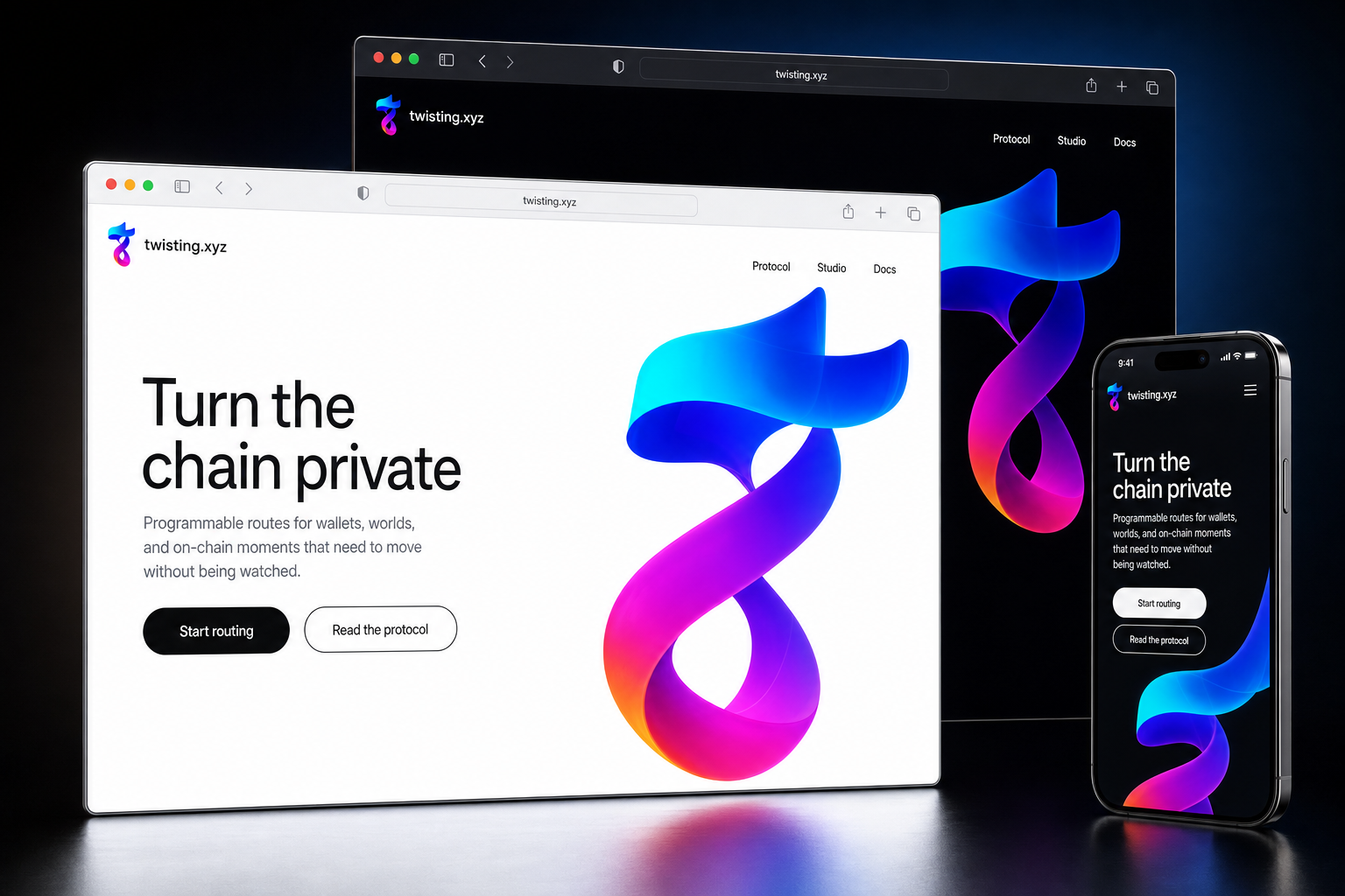 twisting.xyz website concept preview enlarged