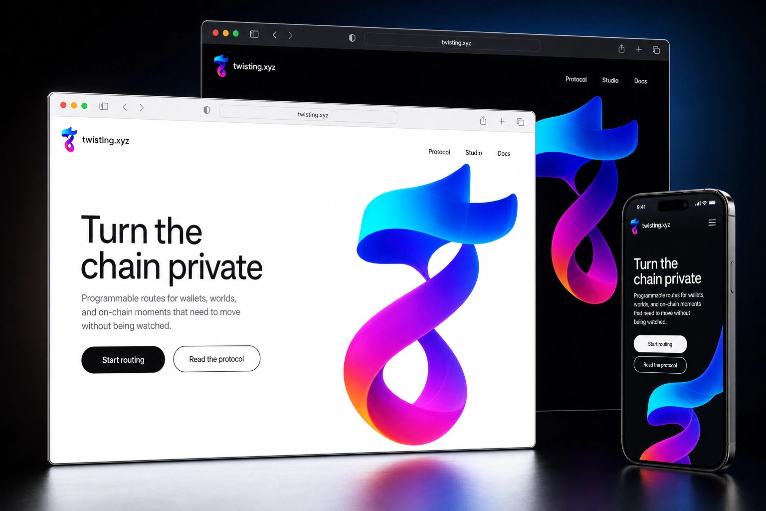 twisting.xyz website concept preview