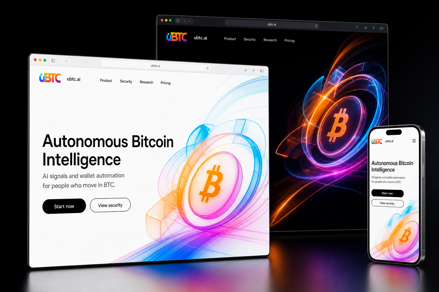 ubtc.ai website concept preview enlarged