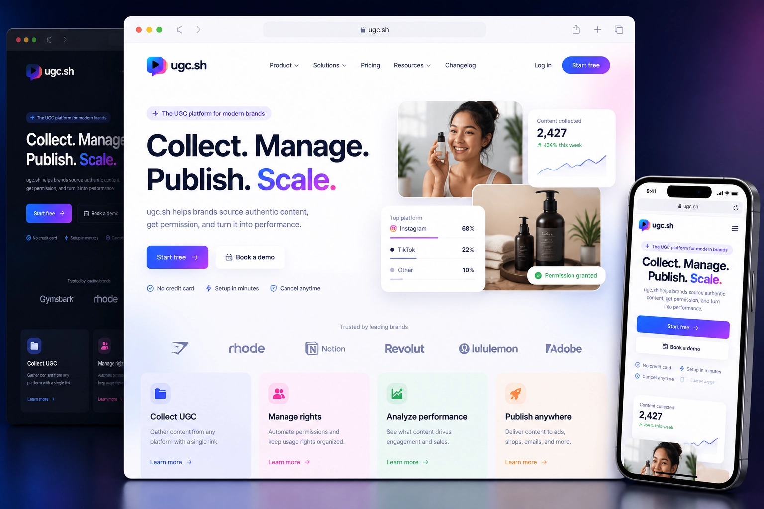 ugc.sh website concept preview