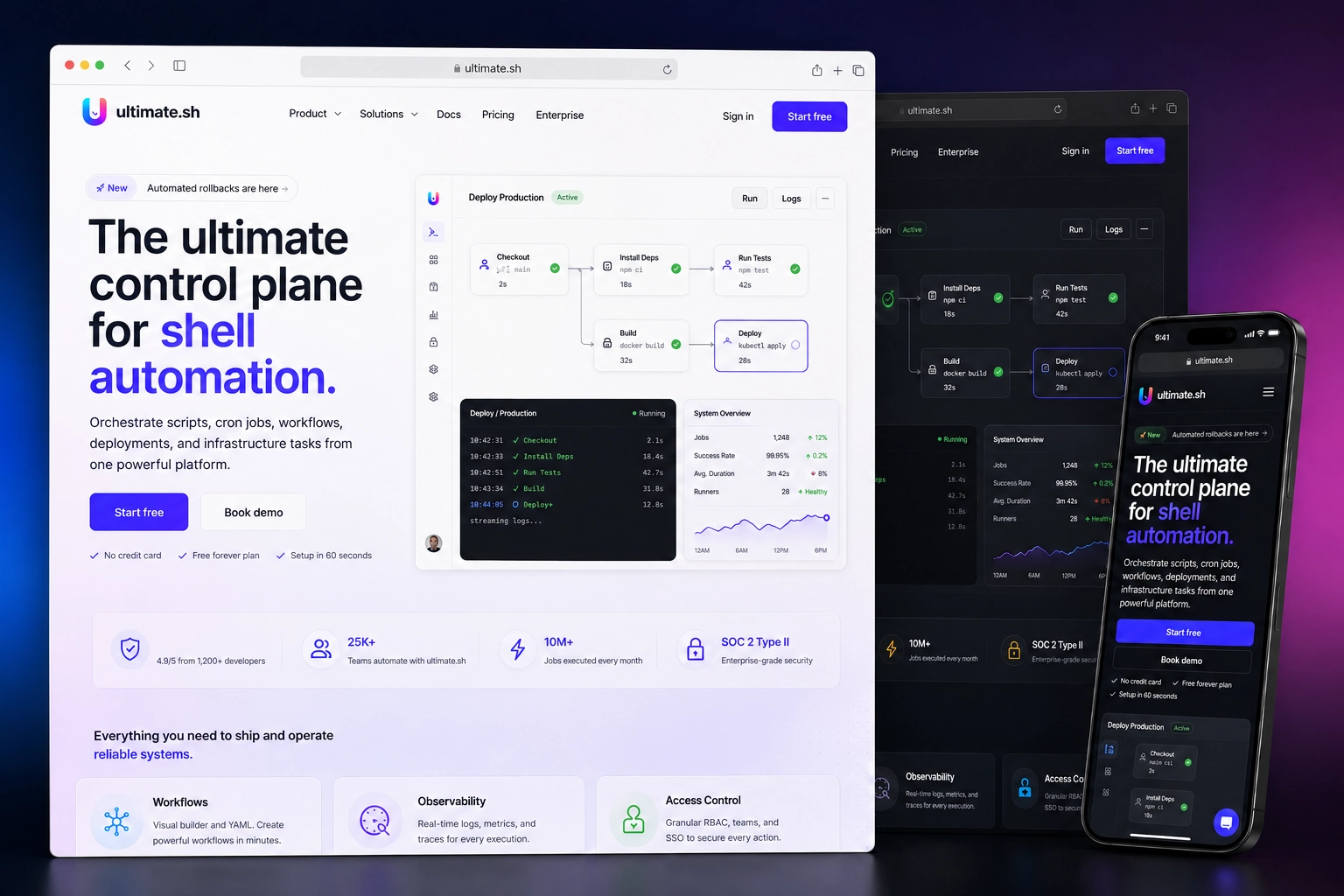 ultimate.sh website concept preview