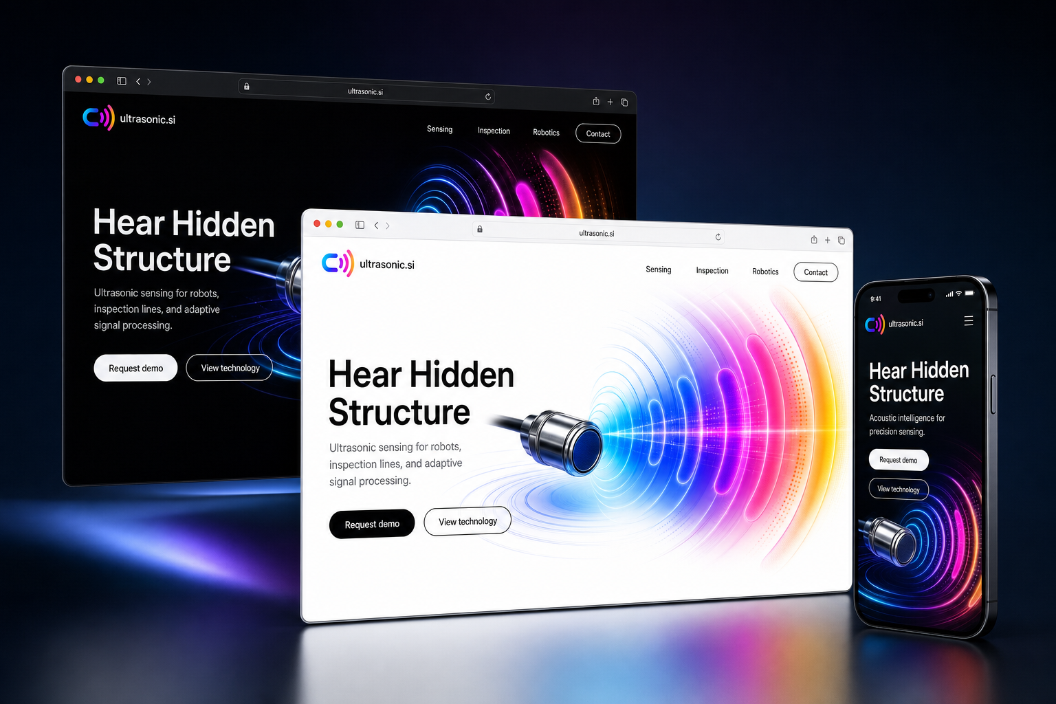 ultrasonic.si website concept preview enlarged