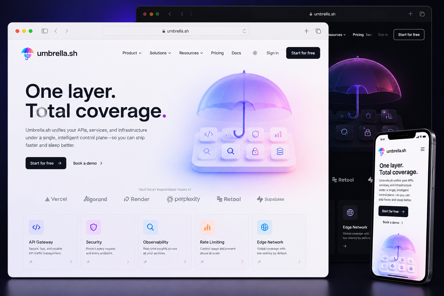 umbrella.sh website concept preview