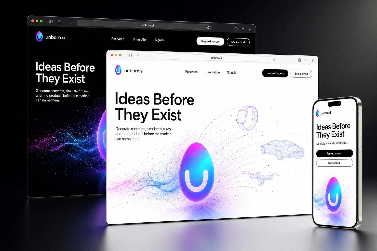 unborn.si website concept preview